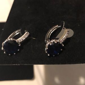 Blue/diamond topaz earrings